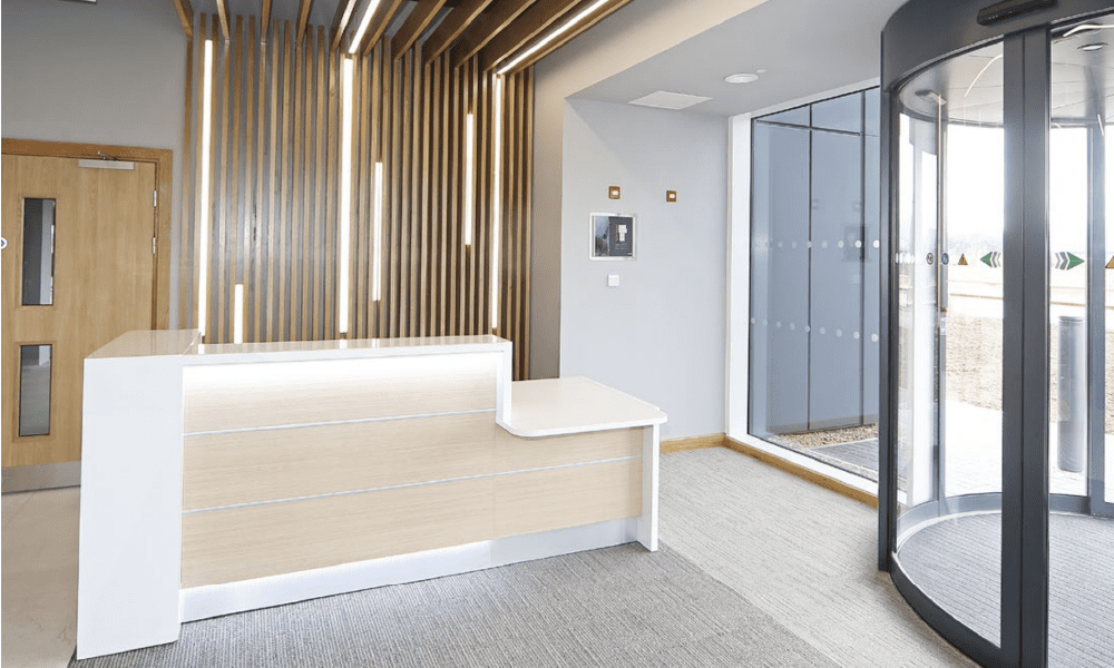 Modern reception in Magna Park Corby.