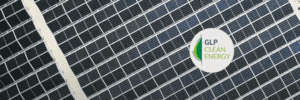 Image of solar panels and GLP Clean Energy Logo